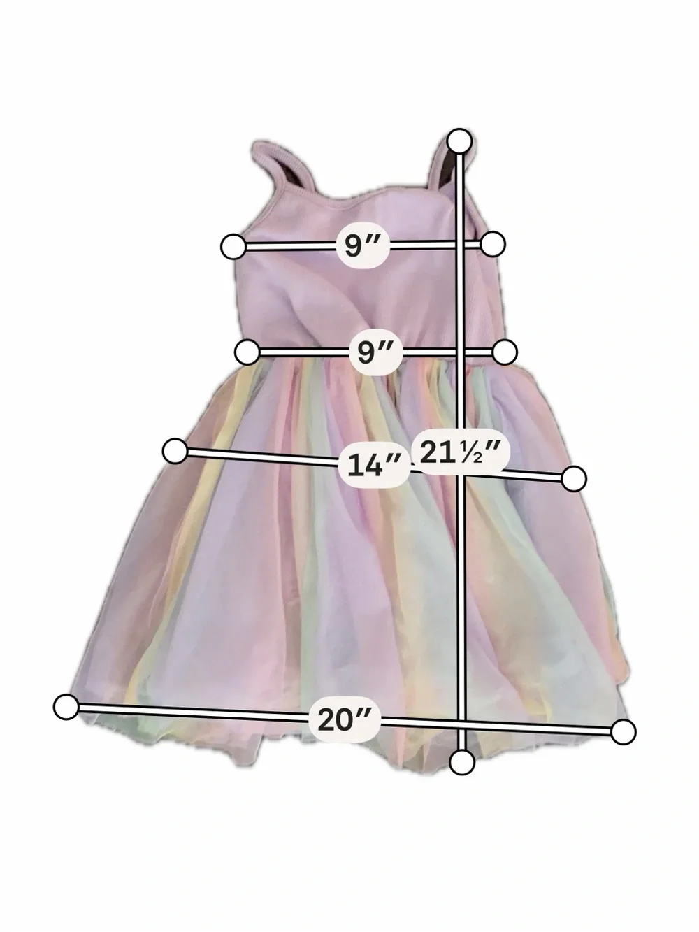 Zara Girls Rainbow Tulle Dress Size 4 Years Pastel Princess Party Dress Fairy